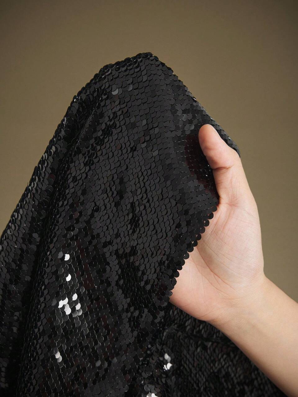 Women's Black Elegant Summer A-Line Skirt,Sparkling Sequins Beaded Mid-Length Side Slit,Minimalist Office Wear Bar Party Business Casual 2025 New
