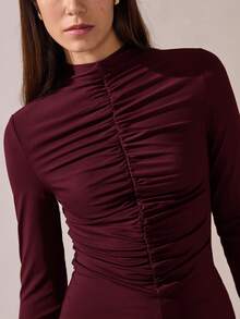BizChic Áo lưới cổ nhún màu đỏ tía, sang trọng và thanh lịch, thích hợp cho đi làm thành phố, mặc hàng ngày, mang hơi hướng lãng mạn thập niên 90, phù hợp cho Giáng sinh, Năm mới, Tiệc Valentine, đi biển, Lễ tốt nghiệp, thời trang, thường ngày, lãng mạn, thích hợp cho khách dự đám cưới, chủ nhà, hẹn hò, tiệc tùng, hòa nhạc, bữa ăn sáng muộn, sân bay, nhiều dịp khác nhau. - Màu Đỏ Sâu - Xem 6