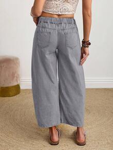 EMERY ROSE Quần jeans ống loe rách cá tính dành cho kỳ nghỉ của phụ nữ - Xám - Xem 2