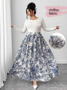 Elenzga 大码优雅纹理面料休闲百褶裙，适合毕业典礼、节日、情人节、音乐节、母亲节、万圣节、感恩节、复活节、国庆节、舞会、约会、派对、婚礼、户外活动、秋冬季 - 藏蓝色 - 查看 1