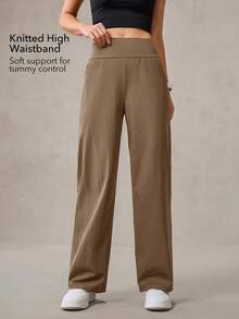 OutZeal Pantalones deportivos de pierna recta con bolsillos laterales de tacto fresco para mujer, de uso diario y casual