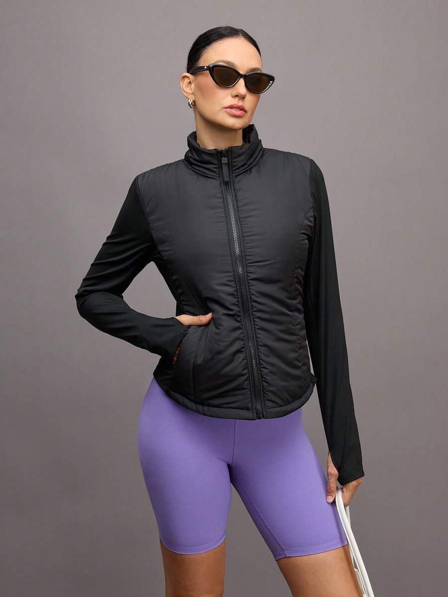 Activina Women's Thickened Padded Sports Padded Coat, Autumn/Winter - Black - View 1