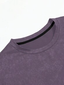 Sport MetroGents 男士休闲骷髅与字母印花运动T恤，夏季 - 紫色 - 查看 4