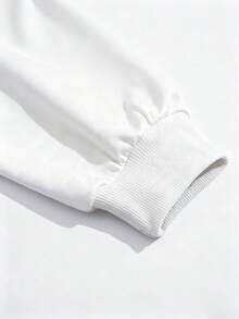 Slaydiva Sudadera holgada de mujer con capucha con cordón, de manga larga, con estampado minimalista de labios en color blanco, para otoño/invierno - Blanco - Ver 5