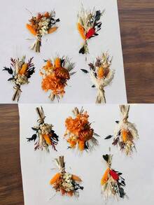 SHEIN 1/2/6/12 件迷你干花花束、装饰、伴娘求婚花童礼盒、波西米亚风婚礼餐桌中心装饰、小干蒲苇花瓶装饰、小干花生日蛋糕装饰礼物毕业、秋季装饰、秋季