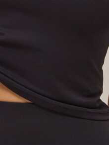 Musera Sport Áo thun thể thao tay ngắn ôm sát, thêu họa tiết, chất liệu bóng mượt, thích hợp cho mùa đông, tập gym, chạy bộ, mặc nhà, padel, tập thể dục, mùa hè. - màu đen - Xem 6