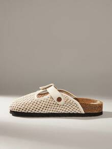 Solecia Chaussures mules à semelle épaisse pour femmes, bout fermé, décontractées pour le printemps/automne