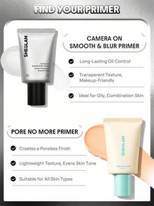 SHEGLAM Camera On Smooth & Blur Primer Brand Beauty Makeup Face Paint Cosmetic For Women Girls Perfect For Fall Winter Ideal For Y2K Fancy Fashion Suitable For Birthday Christmas Present Party Ready Best Color
