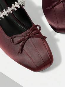 MOTF ZAPATOS PLANOS TIPO MARY JANE VINTAGE CÓMODOS Y CASUALES CON TIRAS DE STRASS - Café integral - Ver 6