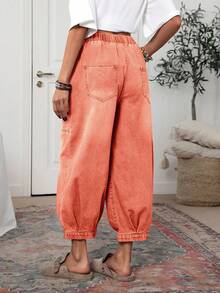 EMERY ROSE Quần Jeans Lantern Vintage Giặt Thường Size Lớn - trái cam - Xem 2