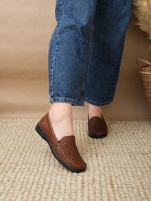 Women Loafers Shoes - Brown - View 2