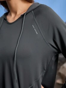 In My Nature 女士户外运动衫，双口袋，高弹亲肤，秋冬 - 灰色 - 查看 2