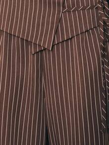 Nöista 细条纹裹身长裤，腰部系带，阔腿剪裁；建筑褶皱为秋季服装增添现代感，为冬季场合增添光彩，并可作为万圣节、圣诞节或新年装扮的多功能基础。 - 咖啡棕 - 查看 6