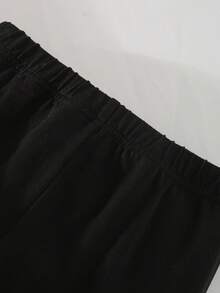 Elladie kids Bộ đồ 2 mảnh cho bé gái, kiểu dáng thường ngày, dễ thương, gồm áo nỉ chấm bi in nơ và quần legging cạp chun màu trơn, thích hợp cho mùa tựu trường thu đông. - Màu Khaki - Xem 5