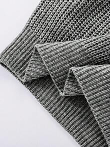 SHEIN Sweter z okrągłym dekoltem dla chłopców w jednolitym kolorze, prosty i uniwersalny, odpowiedni do dojazdów do pracy, szkoły, na co dzień, w podróży, na świeżym powietrzu, na imprezę studencką, na jesień/zimę - Szary - Zobacz 7