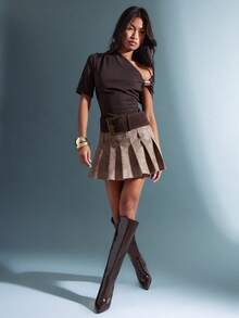 SHUZIA 女士迷人性感尖头细高跟靴 - 巧克力棕 - 查看 4