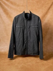 Manfinity Roghcode Young, Streetwear, Snowflake Dotted Grey Men's Jacket, Fall/Winter - Grey - View 1