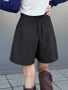 FRIFUL 女士二合一腰部蝴蝶结阔腿裤 - 灰色 - 查看 6