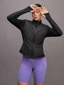 Activina Women's Thickened Padded Sports Padded Coat, Autumn/Winter - Black - View 5