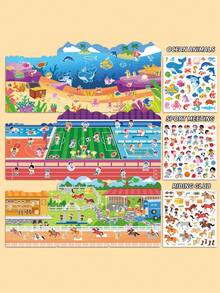 Zazumi Kids Jelly Sticker Book Quiet Time Early Learning Educational Toy For Toddlers Develop Fine Motor Skills Hands On Brain Teaser Puzzle Activity - Multicolor - View 8