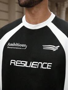 Manfinity Homme Plus Size Men's Letter Print Long Sleeve Sweatshirt And Sweatpants Casual Suit , Fall Clothes, Cozy Outfits