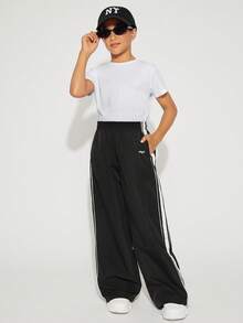 Radiana Tween Fete Toamna/Iarna Athleisure Keep Warm Gri Sportwear Pantaloni largi pentru întoarcerea la școală