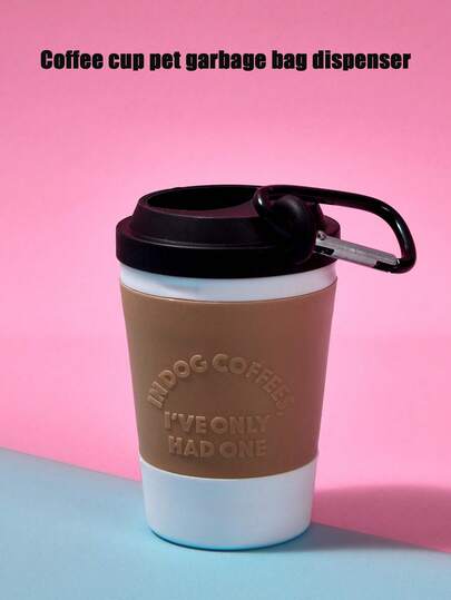 PETSIN Coffee Cup Pet Garbage Bag Dispenser, Portable Outdoor Dog Poop Bag Holder