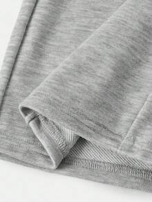 SHEIN Tween Girls' Winter Streetwear Basic Casual Loose Fit Gray Sweatpants,Christmas/New Year/Thanksgiving/Party/Elegant/Chic,Comfortable,Warm - Light Grey - View 4