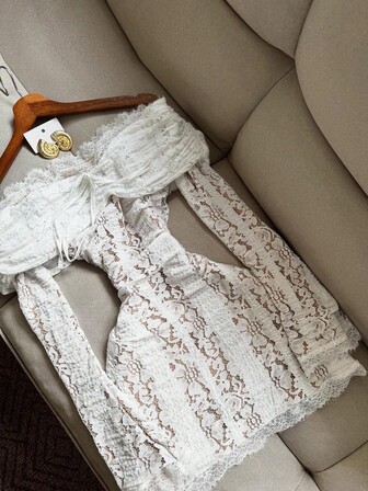 Rafferiza Sexy Hollow Out Long Sleeve Bodycon Mini Dress