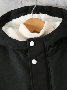 1 件男童休闲实用夹克，带大口袋，适合秋冬季户外穿着 - 黑色 - 查看 5