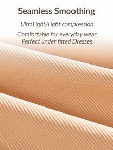 SHAPORA Women's Solid Color Round Neck Bodycon Sleeveless Shaping Dress - Beige - View 7