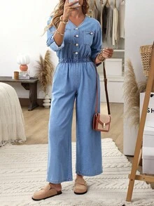 EMERY ROSE Damjumpsuit med elastisk midja och casual pendling