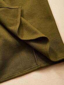 Zivah 2025冬季新款圣诞新年生日派对宴会学院风学生日常外出百搭休闲邮轮旅行网红热销街头风优雅通勤商务休闲不对称领长袖腰带不对称下摆宽松军绿色大衣冬季长款圣诞外套新年外套女式外套 - 橄欖綠 - 查看 10