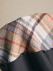 SoleilVie 女式格子拼布宽松夹克 - 深灰色 - 查看 7