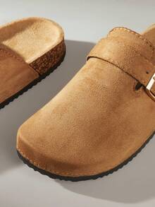 Solecia Giày sandal đế dày quai chéo khóa cổ điển cho nữ, màu nâu, phong cách nghỉ dưỡng thường ngày - Lạc đà - Xem 6