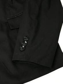 Manfinity Mode 休闲商务简约纽扣黑色长袖男士西装外套，Old Money