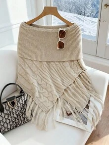 Franclia Neuer Herbst/Winter Europäischer & Amerikanischer Retro Mode Sexy Streetwear asymmetrischer Quasten Pullover für Frauen