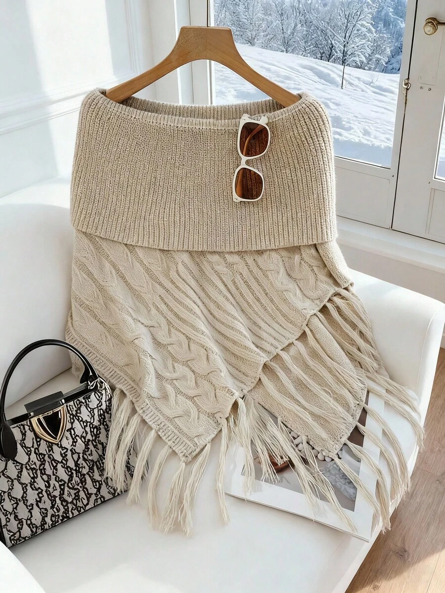 Franclia Neuer Herbst/Winter Europäischer & Amerikanischer Retro Mode Sexy Streetwear asymmetrischer Quasten Pullover für Frauen