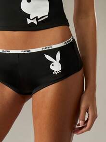 Missguided x Playboy Christmas Cross Back Cami Tank Top With Matching Shorts Set - Black - View 6
