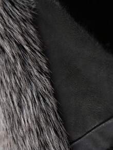 Aveloria Modichic Fashionable, Stylish, Minimalist Design, Elegant, Slimming Large Faux Fur Collar Women Jacket - Black - View 7