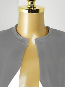 Mistrie New Autumn Star Print Mini Dress, Sexy Hollow Out Contrast Color Design For Women - Grey - View 5