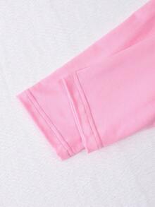 3pcs Teen Girls Black Leggings Set (Spring/Autumn), Versatile Snug Fit Bottoms For Layering Or Pairing With Skirts Fall Winter - Pink - View 4