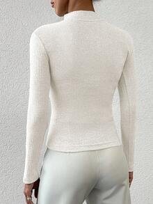 EURMUSE Women's Slim Fit Turtleneck Sweater - Grey - View 3