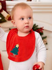 Cozy Pixies 3 piezas de baberos de Navidad para bebé (3 piezas enviadas por la máquina)