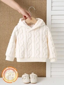 SHEIN Niedlicher Kapuzenpullover für neugeborene Babyjungen, gestricktes farbblockiges gestreiftes Bärenmuster Top, weich & bequem, vielseitig einsetzbar, geeignet für Herbst & Winter