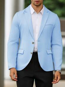 Manfinity Mode 男士商务休闲翻领单排扣西装外套