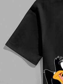 Looney Tunes X Manfinity Manfinity Joysei Men's Casual Cartoon Pattern Round Neck Short Sleeve T-Shirt, Summer