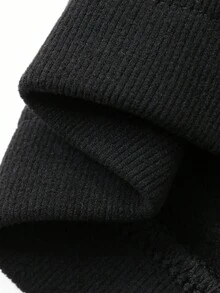 DAZY 紧身打底裤，可内穿或外穿，秋冬女士羊毛紧身裤 - 黑色 - 查看 9