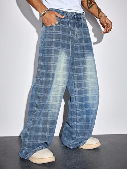 Street Life Pantalones vaqueros holgados y versátiles de estilo casual con botones y bolsillos para hombres