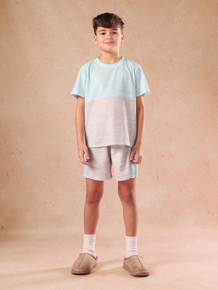 Ribbed Short Sleeve Tee With Matching Shorts